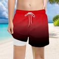 thumbnail image 2 of AWZXDE Swim Trunks For Boys With Gradient Prints Beach Shorts For Kids Summer Pool Party Water Play Comfortable 5-14 Years Red, 2 of 4