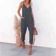 thumbnail image 1 of drppepioner Combinaison Femme Mode Été Poche Solide Décontractée Sans Manches à Bretelles, 1 of 9