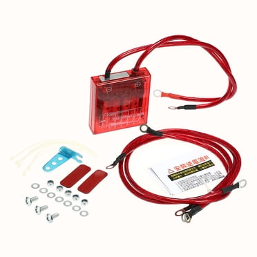 Régulateur de Tension Électrique Universel 12V Stabilisateur de Tension Numérique de Voiture avec Câbles de Terre et Kit de Montage