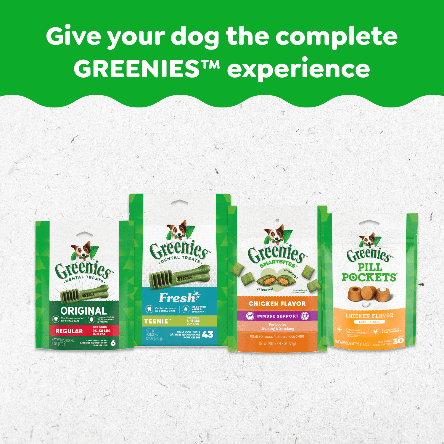 Gâteries dentaires pour chiens GREENIES à saveur de bleuet, format très petit, 340 g