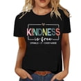 thumbnail image 1 of LUOGENLI T-shirts pour Femme pour Femmes Mode Décontractée Col Rond T-Shirt à Lettres Imprimées Manches Courtes Haut T-shirts pour Femmes T-shirts Graphiques Pêche Saint-Valentin Noir P, 1 of 4