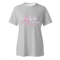 thumbnail image 5 of TSADFHJI Hauts Athlétiques Femmes Ajusté T-Shirt Imprimé Cancer pour Femmes T-Shirt de Publicité Internationale Lune T-Shirt à Manches Courtes m Gris, 5 of 5