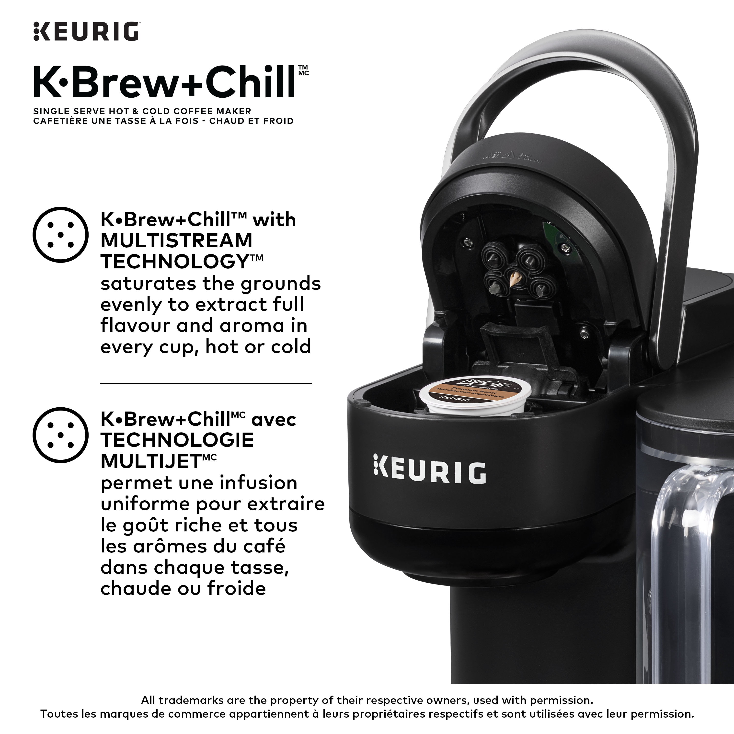 Cafetière une tasse à la fois pour capsules K-Cup, chaud et froid, K-Brew+Chill