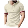 thumbnail image 1 of Birdeem Chemise pour Hommes, Manches Courtes, à Capuche, Décontractée, Sportive, 1 of 12