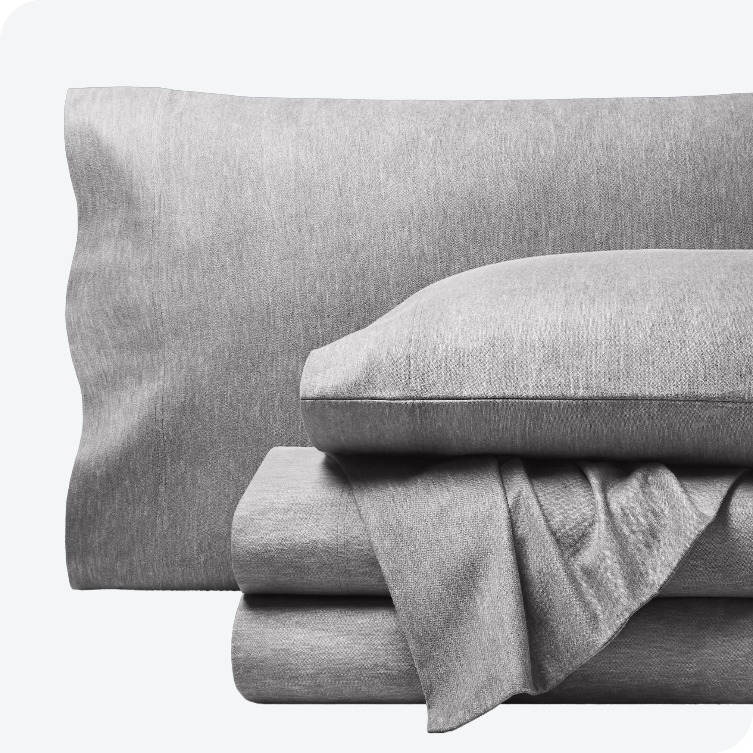 Bare Home Flannel Sheet Set - 100% Cotton - Deep Pocket - Split King, Heathered Light Gray, 5-Pieces