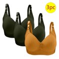thumbnail image 1 of Bras for Women, 3PC Womans Large Size Solid Color Without Steel Ring Gathering Comfortable Bras Daily Bra, 1 of 3