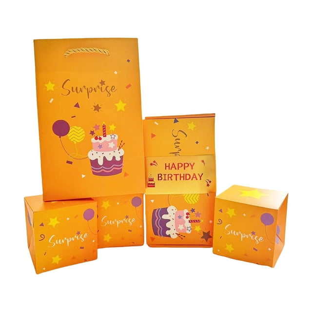 Chmadoxn Home Decor, Room Decor, Wall Decor Happy Birthday Surprise Box Gift Box Create Surprise Gifts Red Envelope Bounce Romantic Gift Box Jump storage