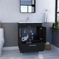 thumbnail image 4 of FM FURNITURE Otello Engineered Wood Single Bathroom Vanity in Black, 4 of 7