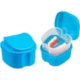 thumbnail image 3 of Étui pour Prothèses, Gobelet pour Prothèses avec Passoire, Boîte de Rangement pour Fausses Dents avec Panier, Filet, Contenant, Support pour Voyage, Nettoyage du Rétention (Bleu Pâle), 3 of 8