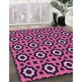 thumbnail image 3 of Ahgly Company Tapis d'Intérieur Ronds Transitionnels Lavables à la Machine, Rose Foncé Vif, 6 Pieds Rond, 3 of 7
