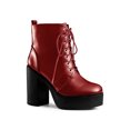 thumbnail image 1 of Unique Bargains Bottes de Combat à Plateforme à Talon Épais à Fermeture Éclair pour Femmes, 1 of 8