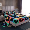 thumbnail image 1 of YST Music Disc Sheet Set Full Size,Colorful Plaid Pattern Bed Sheets For Adult Teens,Pop Music Bed Sheet Set,Hip Hop Style Fitted Sheet Fitted Sheet + Flat Sheet + 2 Pillow Cases 4Pcs, 1 of 5