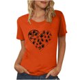 thumbnail image 1 of Dadaria T-Shirt pour Femmes T-Shirt Orange Hauts T-Shirt à Manches Courtes Col Ras du Cou Tee Matières Chandail d'Été Blouses S, 1 of 5