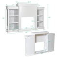 thumbnail image 4 of Costway 70'' Fireplace TV Stand Modern Media Entertainment Center Bookcase White, 4 of 9
