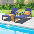 thumbnail image 1 of Gymax 2 Pcs Chaise Longue d'Extérieur avec Dossier Réglable à 4 Positions pour Cour Arrière au Bord de la Piscine, 1 of 10