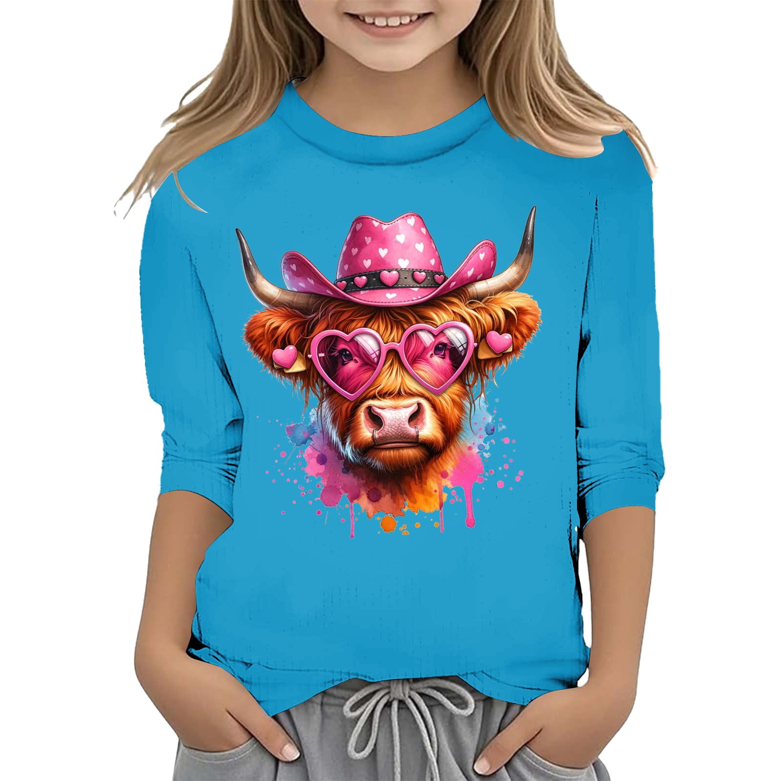 TZEWGL T-Shirts pour Nouveau-Né Imprimé Col Rond Manches Courtes Courtes Raccourcies Blouse pour Bébé Taille 9-10T