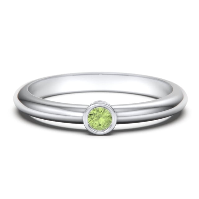 Bague Classique à Pierre de Naissance Sertie Clos - Péridot (Août)