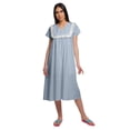 thumbnail image 1 of Moomaya Robe de Nuit à Manches Courtes Imprimée pour Femme, Col en V, en Coton, 1 of 5