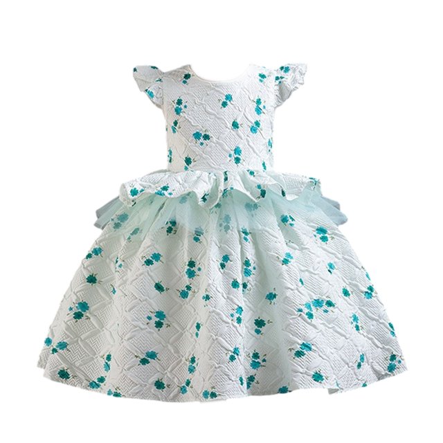 FAIWAD Robe Sans Manches à Volants pour Bébés Filles Printemps Été à Imprimé Floral Robe Princesse Évasée