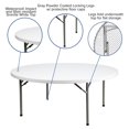 thumbnail image 2 of Table pliante en plastique blanc granite ronde de 72 po, 2 of 9