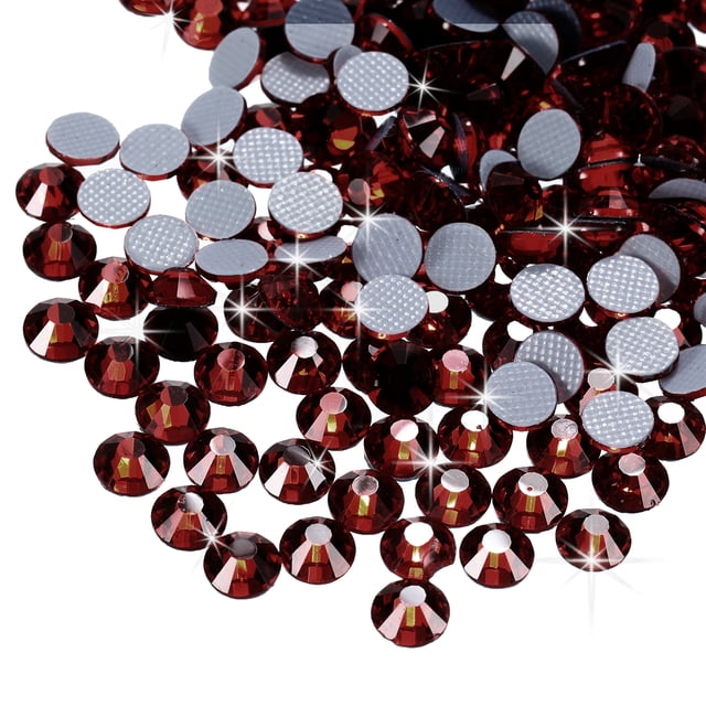 Uxcell Hotfix Rhinestones Flatback Crystal Glass Gems for Craft Clothes DIY Decoration Deep Red 4.8mm