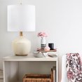 thumbnail image 4 of Novogratz x Globe 16" Cream Finish Concrete Textured Ceramic Table Lamp with White Linen Shade, 4 of 6