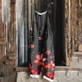 thumbnail image 2 of yoeyez Rompers for Women Summer,Ladies Print Summer Plus Size Long Jumpsuits Sleeveless Adjustable Straps Backless Overalls Jumpsuits With Pockets Red,3XL, 2 of 6