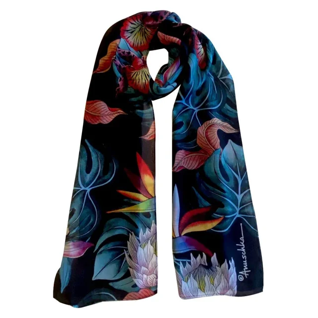 Anuschka Chiffon Scarf - Original Printed Artwork with Super-Soft & Lightweight 100% Polyester Fabric