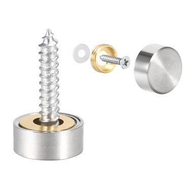 Unique Bargains Vis à Miroir Bouchons Décoratifs Couvrent les Ongles Brossés en Acier Inoxydable 12mm 4pcs