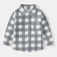thumbnail image 2 of vdgthytj Toddler Boys Girls Plaid Button down Shirts Kids Collared Long Sleeve Uniform Dress Shirt Tops Spring Fall Clothes, 2 of 7