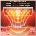 thumbnail image 4 of Lampe de Luminothérapie Rouge, Luminothérapie Rouge pour le Corps, Panneau de Luminothérapie Infrarouge pour le Visage avec Support, Appareil de Luminothérapie Rouge à DEL Proche Infrarouge 660 Nm et 850 Nm à H, 4 of 6