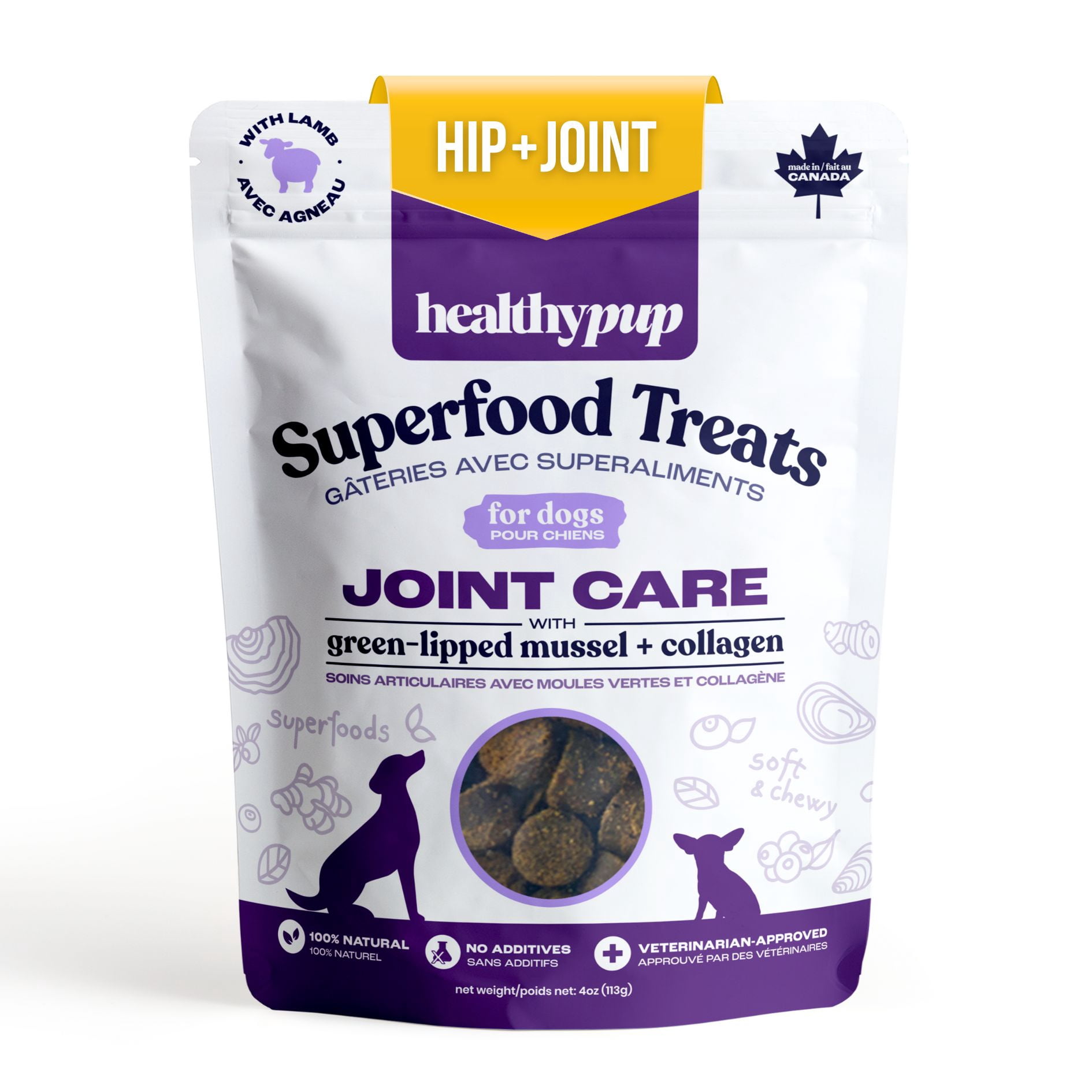 The Healthypup Co – Joint Care – Soft Functional Dog Treats with Green-Lipped Mussel & Collagen, 4-oz bag