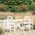 thumbnail image 1 of vidaXL 5 Piece Bistro Set Cast Aluminium White, 1 of 5