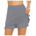 thumbnail image 1 of Ersazi Robe Semi-Formelle pour Femmes Jupe-Short de Performance Active pour Femmes Jupe Légère pour Course Tennis Sport Gris TTG, 1 of 6