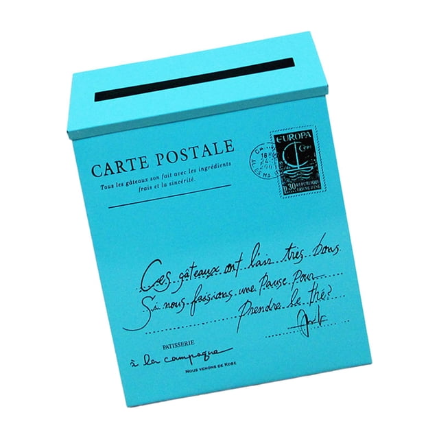 fastboy Wall Mounted Mailbox Retro Drop Box for Front Door Outside House Home Office orange blue