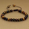 thumbnail image 2 of Natural AA Grade Multicolor Tiger Eye Gemstone 6mm Round Beads Adjustable Bracelet 7" Unisex, 2 of 3