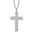 thumbnail image 1 of Diamond2Deal 925 Sterling Silver Rhodium-plated 70 Stone Micro Pav‚ CZ Cross Necklace with 2 Inch Extender for Women 18", 1 of 5