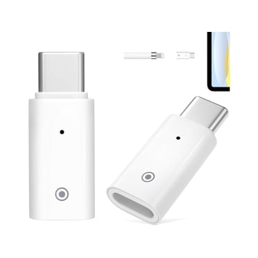 2 Pack USB-C Charging Adapter Compatible with Apple Pencil 1st Generation, USB C to Apple Pencil Adapter, Male USBC to Female Charging Connector for iPad 10&Apple Pen 1,No Bluetooth Pairing, White