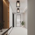 thumbnail image 2 of IHENGYANLT 1 Pack Semi Flush Mount Ceiling Light,Black Metal Frame Ceiling Light Fixture with Clear Glass Shade, Farmhouse Light Fixture fo, 2 of 8