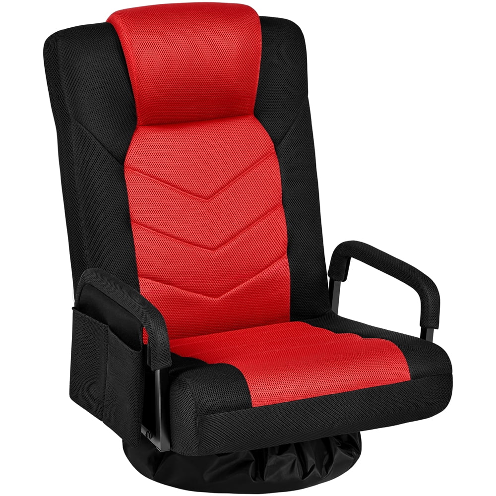 Red Block Computer Chair Yaheetech Swivel Folding Floor Gaming Chair with Armrests and ...