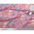 thumbnail image 2 of Soimoi Poly Georgette Fabric Leaves, & Rose Floral Printed Craft Fabric by The Yard 52 Inch Wide, 2 of 3