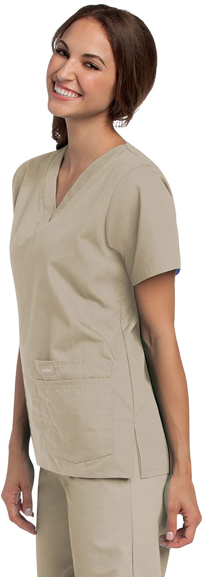 Landau Essentials Haut de Sarrau pour Femmes : 4 Poches, Coupe Classique Décontractée, Col en V Durable 8219