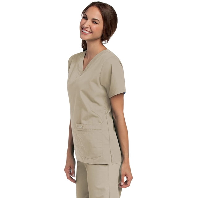 Landau Essentials Haut de Sarrau pour Femmes : 4 Poches, Coupe Classique Décontractée, Col en V Durable 8219