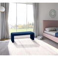 thumbnail image 2 of Bowery Hill Contemporary Upholstered Velvet Bench in Navy Finish, 2 of 5