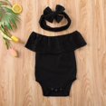 thumbnail image 3 of Combinaison pour Bébé Fille à Épaules Dénudées + Bandeau à Nœud, 3 of 10