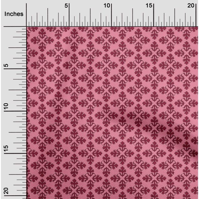 oneOone Polyester Lycra Fabric Floral Block Printed Craft Fabric BTY 56 Inch Wide