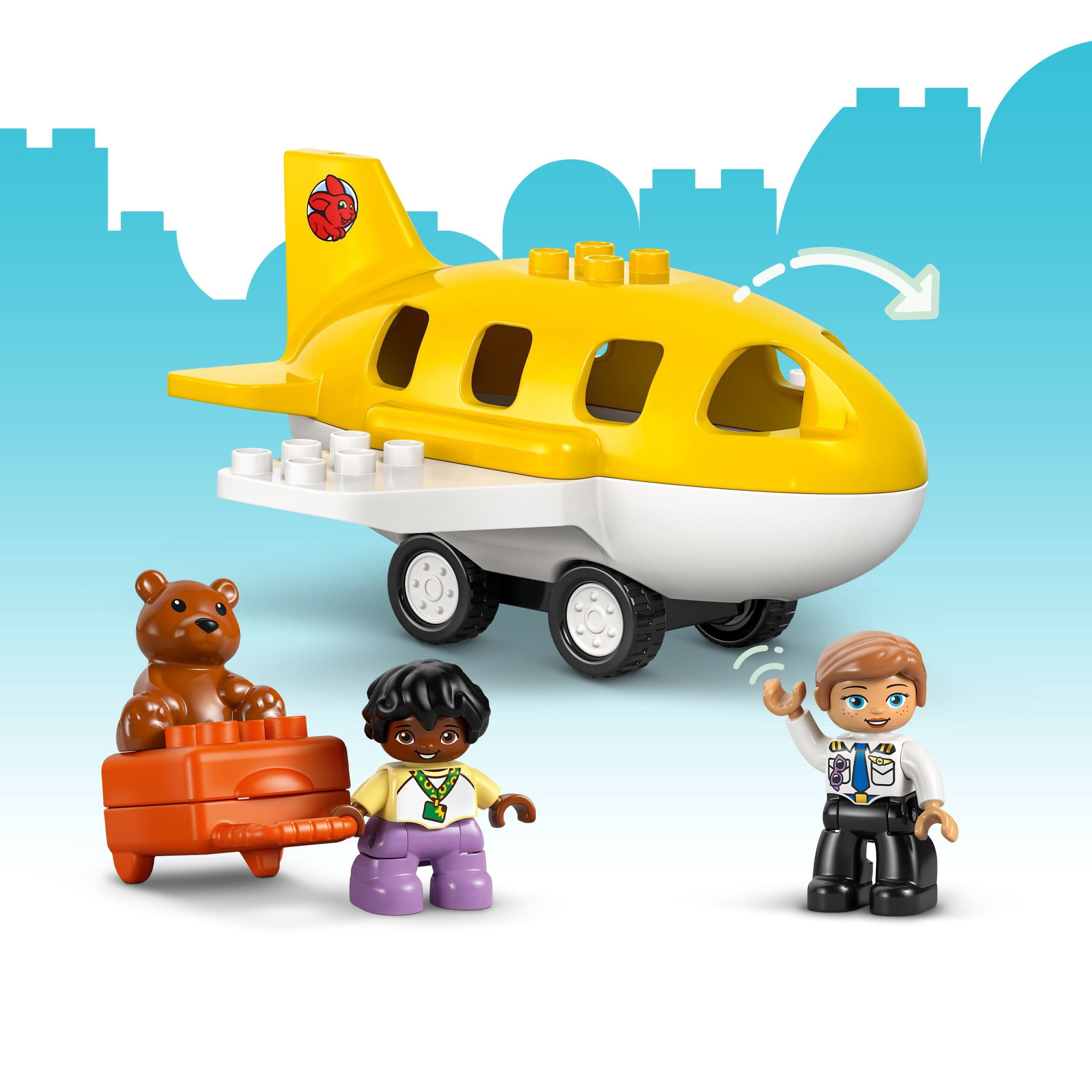 LEGO DUPLO Town First Time at the Airport Building Toy - Learning Play Set for Boys & Girls Ages 1.5+ - Little Ones Use Building Blocks to Explore Emotions - Toddler Gift Idea for Birthdays - 10443