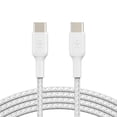 thumbnail image 1 of Belkin BoostCharge Pro Flex Braided USB-C to USB-C Cable - (3.3ft/1M) USB-IF Certified USB Type-C Cable, Compatible with Galaxy S23, S22, Note10, Note9, Pixel 7, Pixel 6, iPad Pro, laptop & More White, 1 of 5
