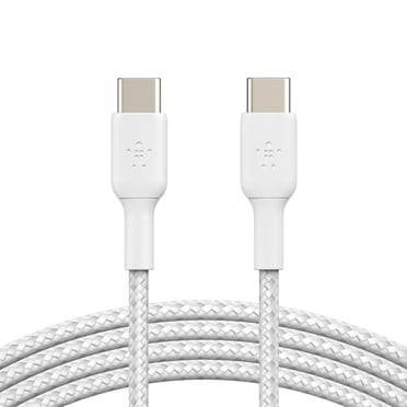Belkin BoostCharge Pro Flex Braided USB-C to USB-C Cable - (3.3ft/1M) USB-IF Certified USB Type-C Cable, Compatible with Galaxy S23, S22, Note10, Note9, Pixel 7, Pixel 6, iPad Pro, laptop & More White