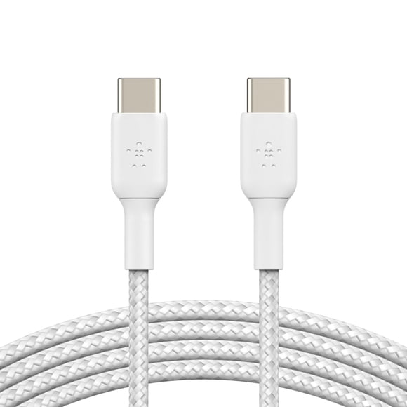 Belkin BoostCharge Pro Flex Braided USB-C to USB-C Cable - (3.3ft/1M) USB-IF Certified USB Type-C Cable, Compatible with Galaxy S23, S22, Note10, Note9, Pixel 7, Pixel 6, iPad Pro, laptop & More White
